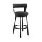 Armen Living Bryant 30" Bar Height Swivel Bar Stool in Black Finish and Black Faux Leather LCBYBABLBL30 - alternate 1